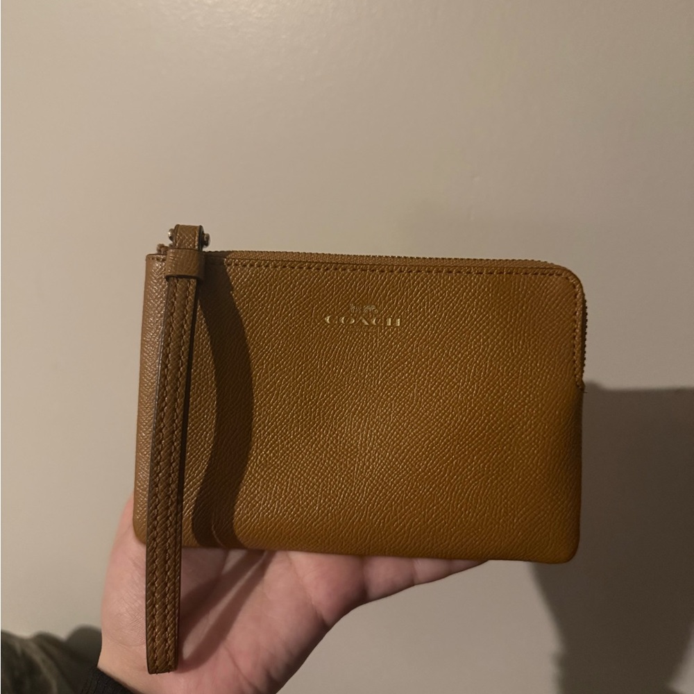 Coach Brown Leather Wristlet